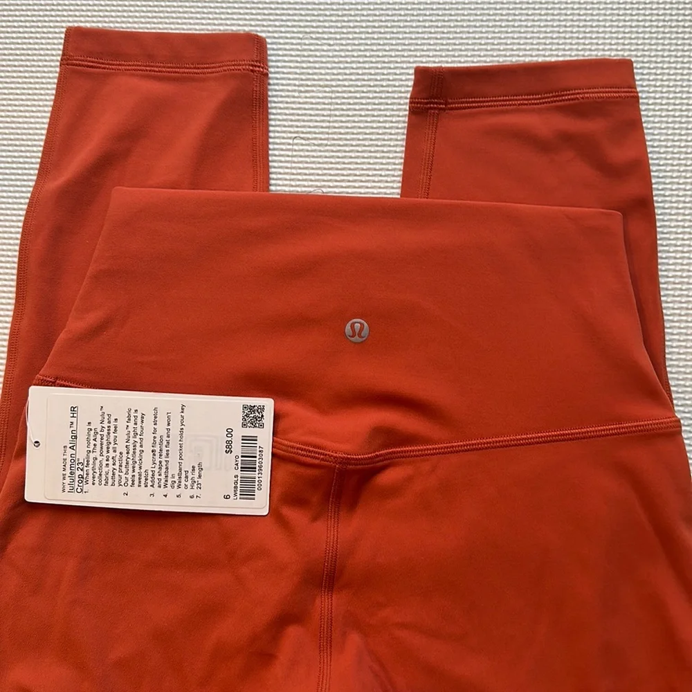 Lululemon Align Crop 23 Sz 6 Canyon Orange Leggings Halloween Fall Workout Pants - Picture 4 of 7